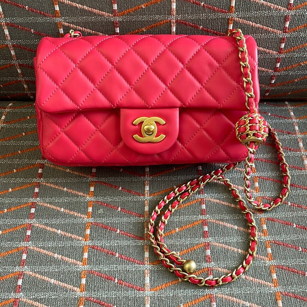 Chanel mini flap rectangle pearl crush bag